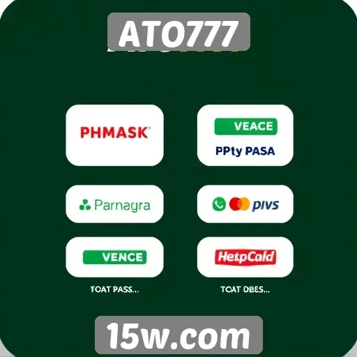 Métodos de pagamento disponíveis no ATO777
